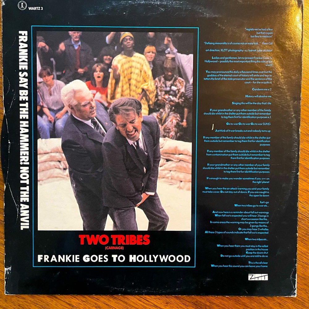Vintage UK Vinyl Frankie Goes To Hollywood “Two Tribes/War” EP Single 1984